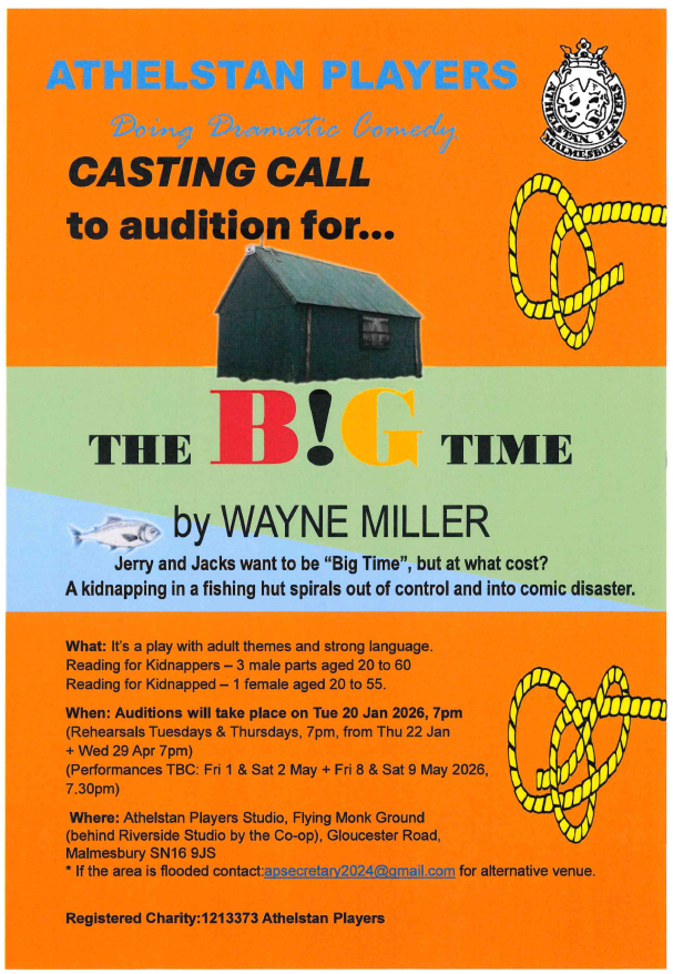 Athelstan Players Casting Call to Audition for 'The Big Time' by Wayne Miller